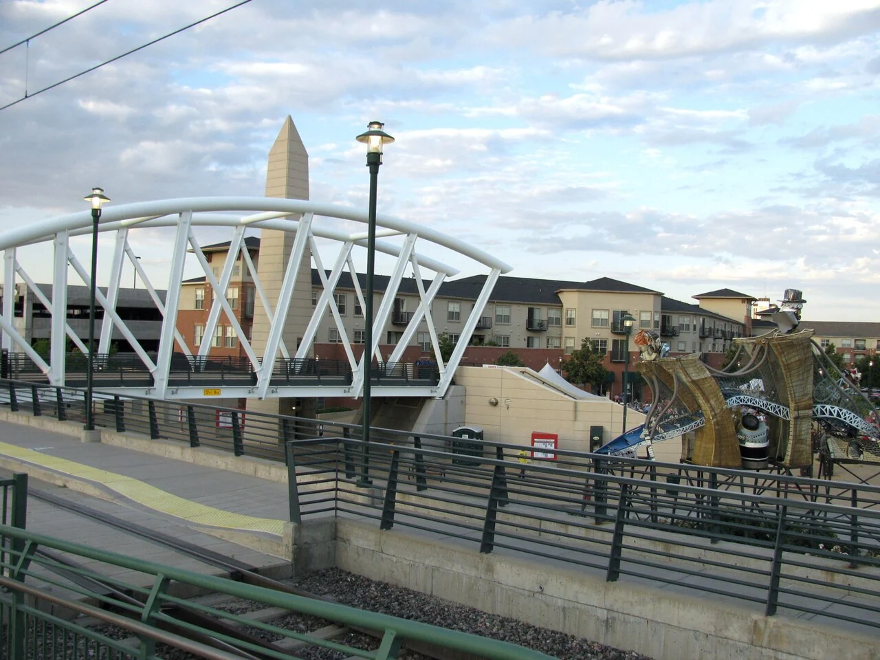 Pedestrian bridge and plaza at Englewood CityCenter